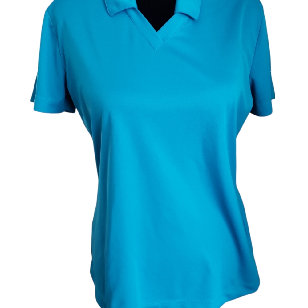 Nike Women's Dri-FIT Short Sleeve Vertical Mesh Polo M - Blue